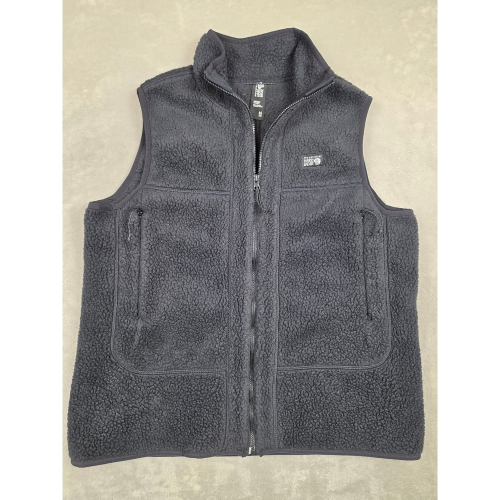 Mountain Hardwear Fleece Vest Womens M Black Full Zip Sherpa OL5173 Outdoor